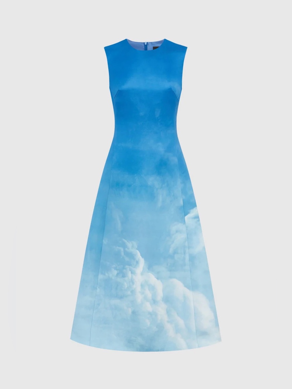 NWT Leo Lin Cleo Sleeveless Midi Dress in Aerial Clouds Print size 10